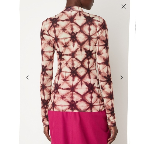 Daily Paper Pelembe Mesh T-Shirt Long Sleeve Semi Sheer Orange Brown M NWT - Picture 2 of 13